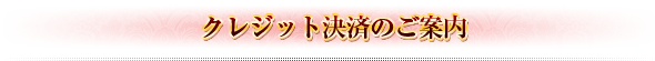 クレジット決済のご案内